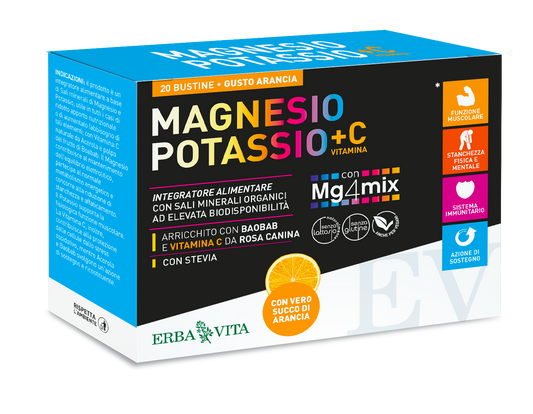 Magnesio Potassio + Vitamina C Gusto Arancia 20 Bustine - Salus Land